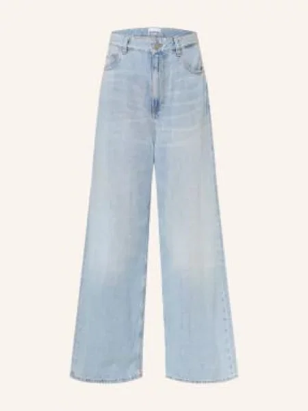 Ganni Jeansy Wide Leg Marri blau niebieskie