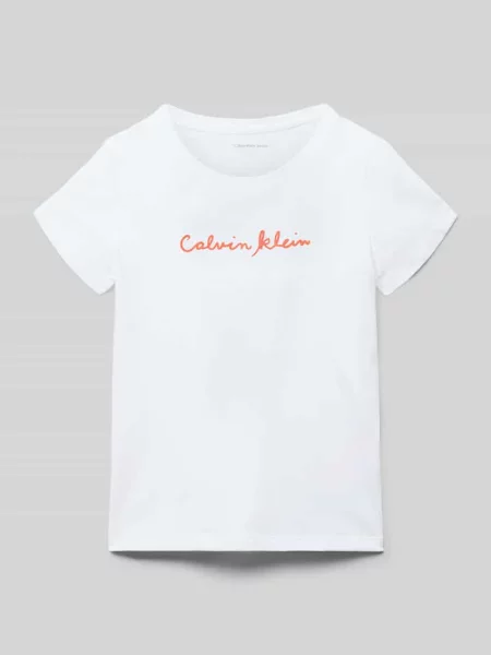 Męski t-shirt o kroju regular fit z czystej bawełny Calvin Klein Jeans biała