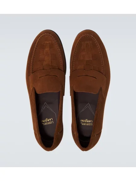Pantofi loafer Lardini din piele de căprioară maro