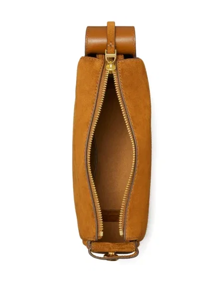 Geantă de mână Tory Burch din piele de căprioară maro