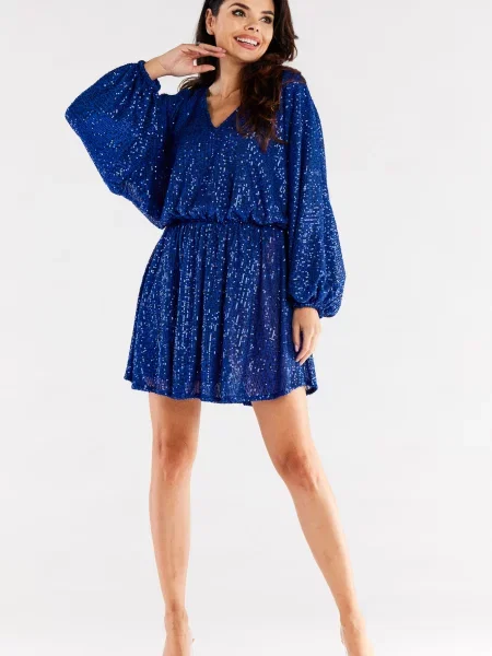 Sukienka mini Awama niebieska