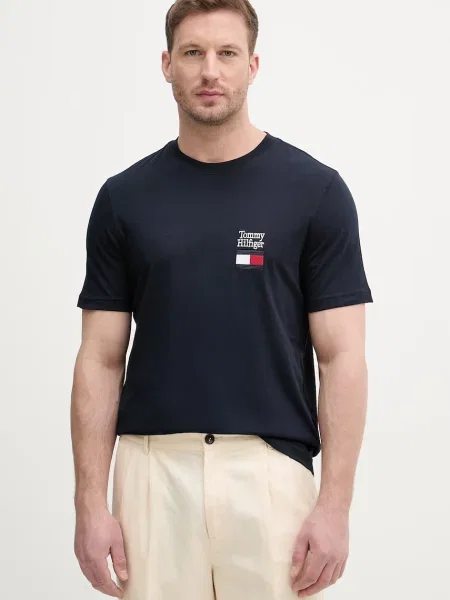 Tommy Hilfiger basic majica kratkih rukava za muškarce od pamuka plava