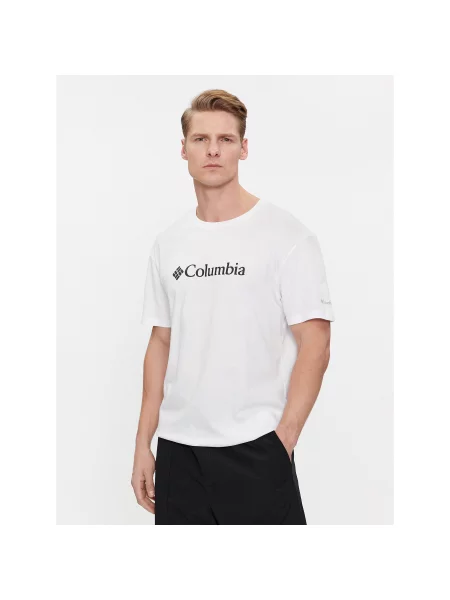 Columbia Marškinėliai Csc Basic Logo Regular Fit balta