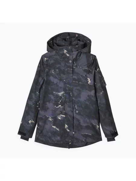 Snowboardová bunda 4F multicolor allover černá