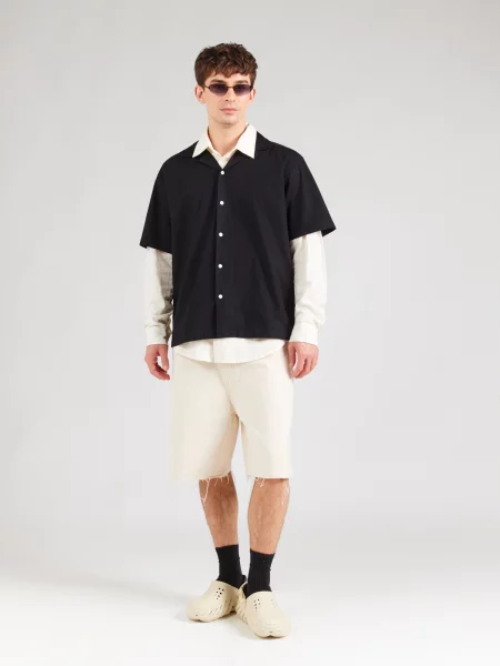 Only & Sons Košeľa ONSREID svetlosivá / kaki čierna