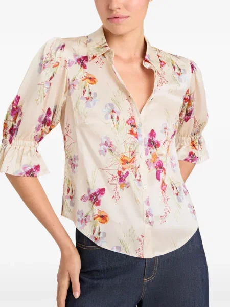 Cămașă Cinq A Sept cu model floral cu volane