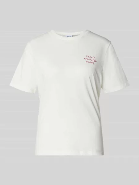 T-shirt z bawełny model SYBILLA' Vila biała