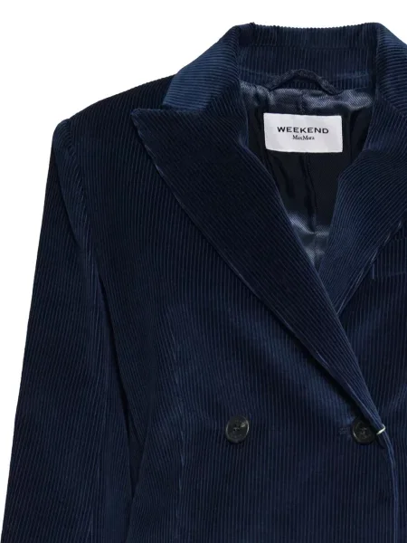 Manšestrové dvouřadé sako Weekend Max Mara modré
