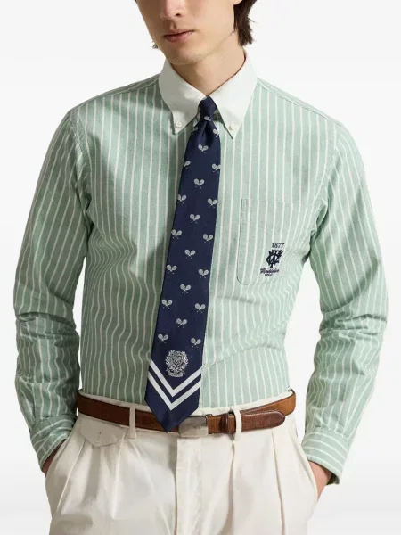 Șapcă Polo Ralph Lauren de mătase cu dungi cu cataramă albastru