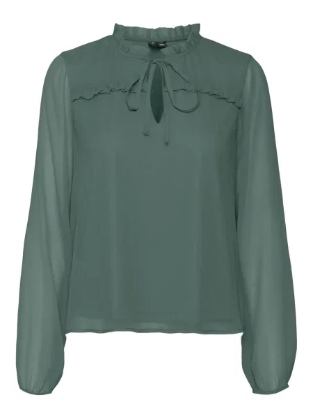 VERO MODA Bluză MILLA verde închis
