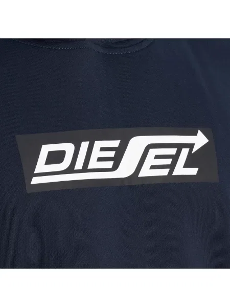 Bluza z kapturem Diesel z kapturem niebieska