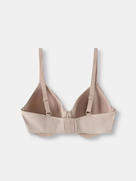 BOSS športová podprsenka PADDED DEMI_B LACE béžová