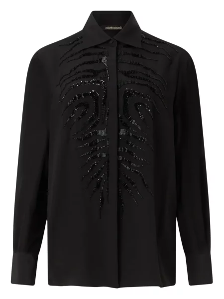 Cămașă Roberto Cavalli cu paiete negru