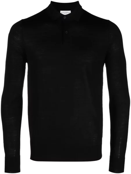 Tricou polo Ballantyne de lână negru
