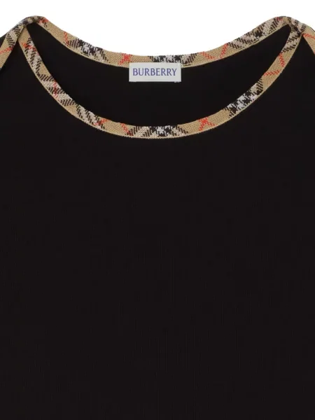 Tricou Burberry în carouri stretch negru