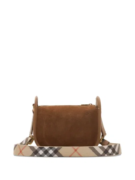 Geantă messenger Burberry în carouri maro
