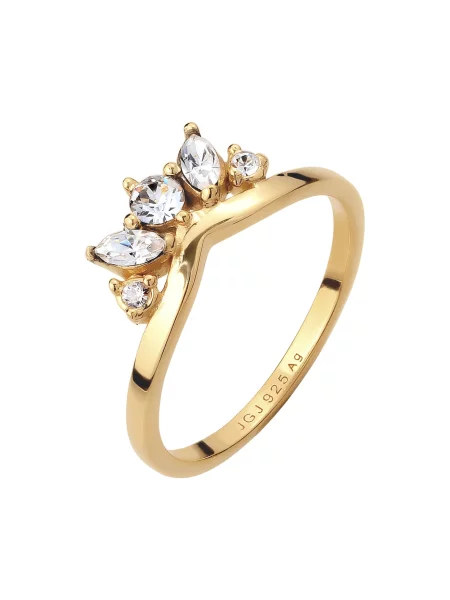 ELLI Inele Crown auriu / transparent