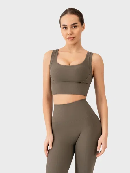 Топ спортивний AVECS сіро-зелений зелений