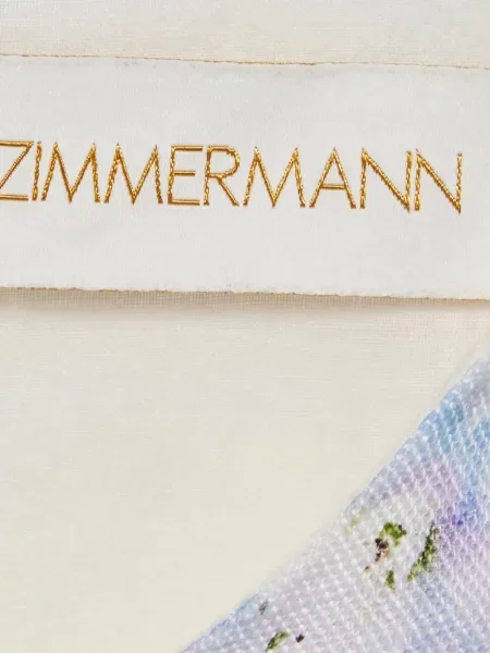 Rochie mini Zimmermann cu model floral cu imagine alb