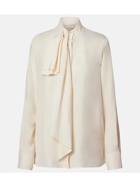 Bluză Givenchy cu funde de mătase alb