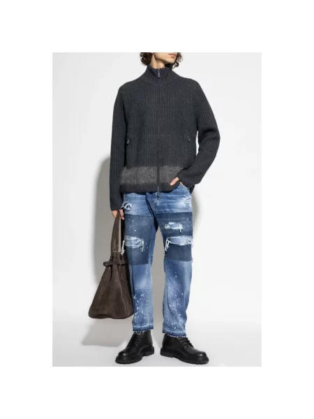 Kardigan Dsquared2 wełniany szary