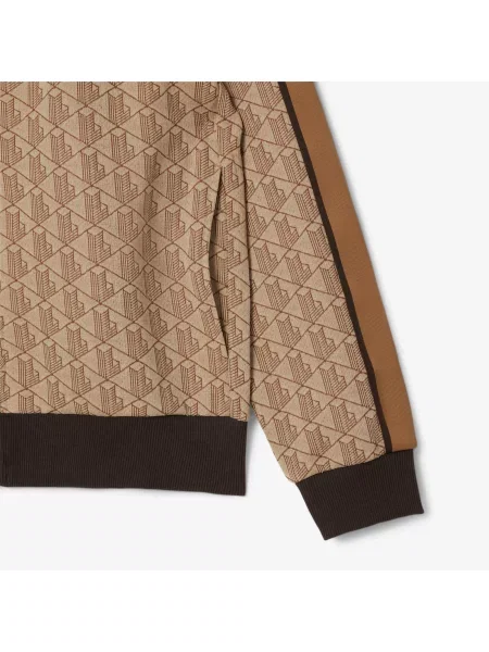Lacoste Kurtka Dresowa Paris Z Żakardowym Zamkiem Błyskawicznym brązowy