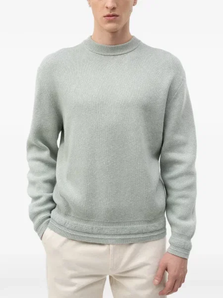 Pulover Boss cu decolteu rotund verde