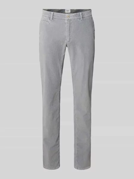 Spodnie sztruksowe o kroju slim fit z z tyłu model ‘Fabio’ Brax srebrne