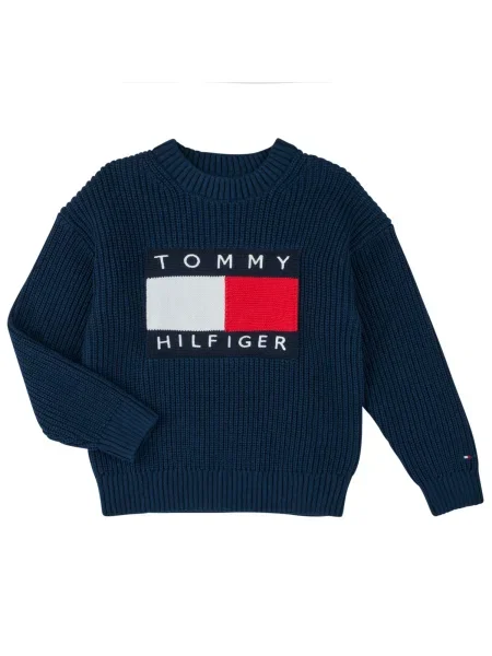 Pulover copii Tommy Hilfiger albastru