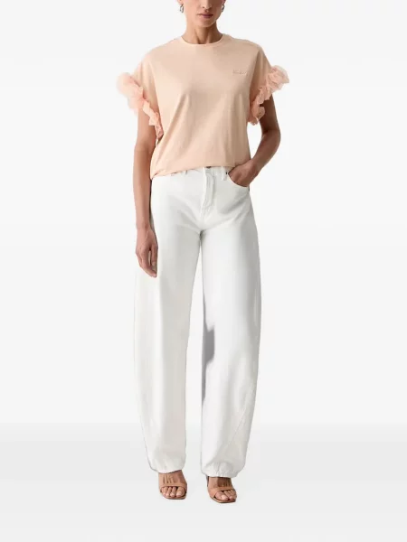 Tricou Twinset cu volane roz