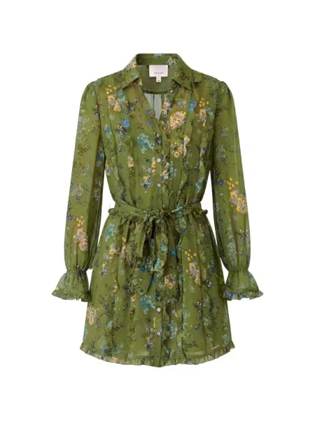 Rochie mini Cinq A Sept cu model floral cu imagine verde
