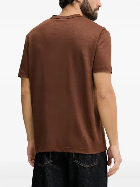 Tricou Gant cu broderie maro