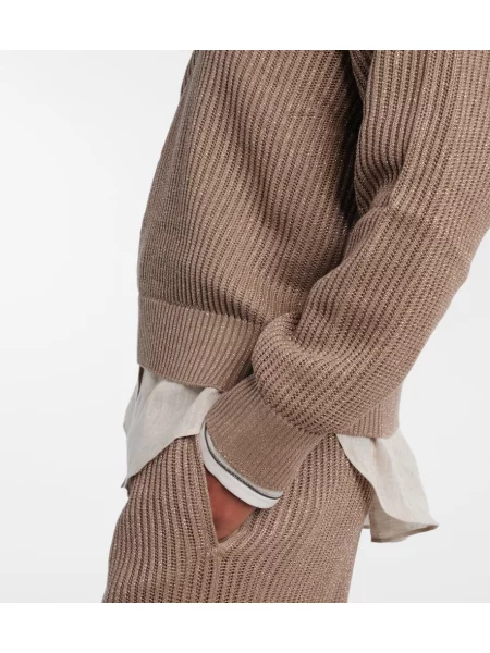 Pulover Brunello Cucinelli maro