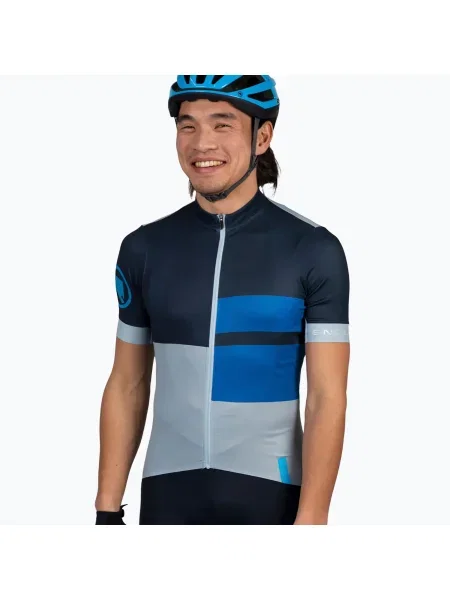 Olcsóbban. Férfi kerékpáros póló Endura Print S/S ink blue. Méret: M kék