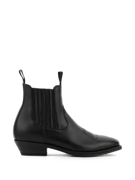 Botine chelsea Paul Warmer cu broderie din piele negru