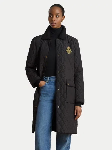 LAUREN RALPH LAUREN Átmeneti kabát Crested Quilt fekete