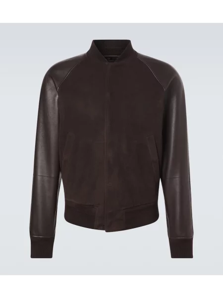 Geanta de piele Tom Ford maro