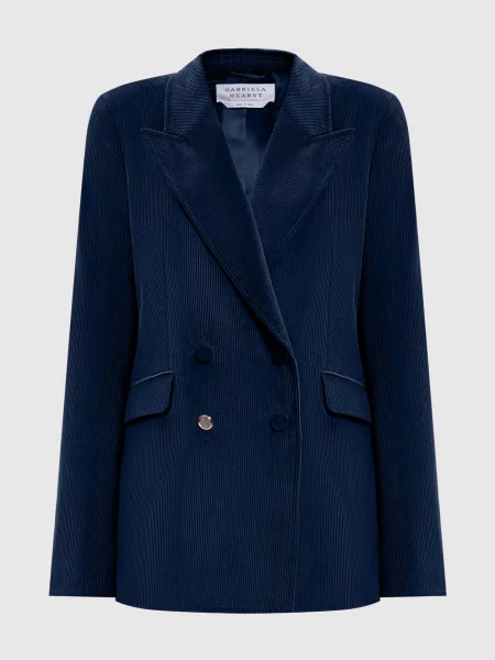 Двобортний вельветовий жакет Angela Gabriela Hearst синій