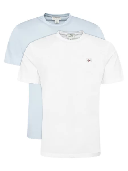 T-shirt z naszywką z etykietą model BADGE w Calvin Klein Jeans biała