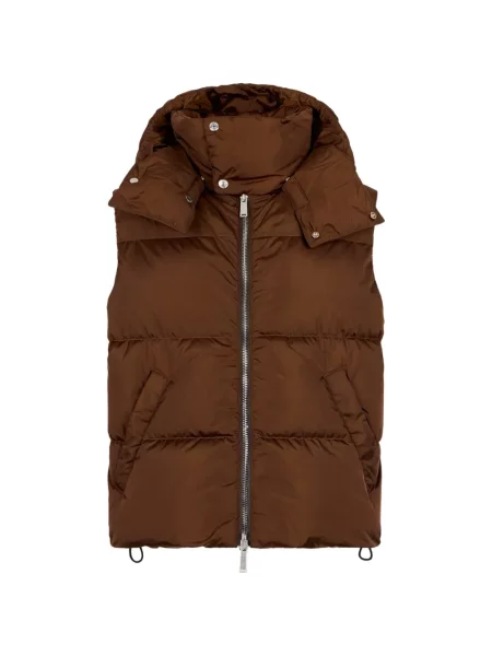 Vestă din puf Dsquared2 cu glugă maro