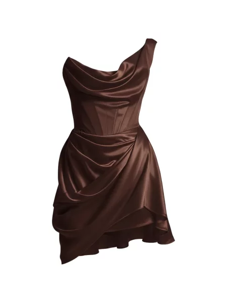 Rochie Vivienne Westwood din satin de costum maro