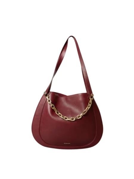 Duża kryształ górski torebka skórzana Borbonese czarna