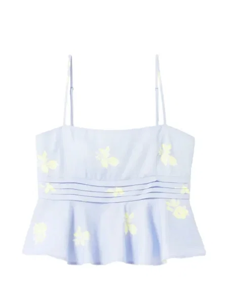 Bluzka Claudie Pierlot w kwiatki z nadrukiem niebieska