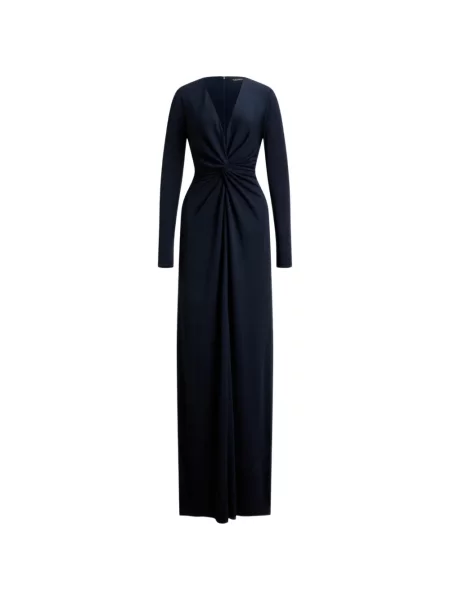 Rochie maxi Lauren Ralph Lauren cu decolteu în V albastru