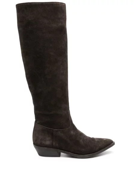 Botine Officine Creative din piele de căprioară maro