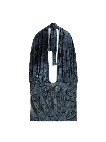 Desigual Top albastru / verde negru