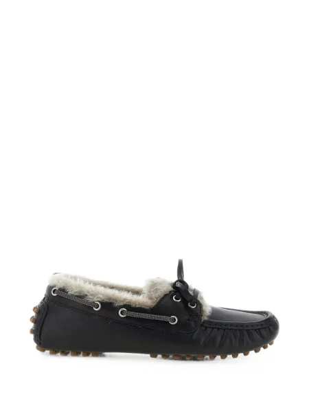 Pantofi loafer Brunello Cucinelli din piele de oaie negru
