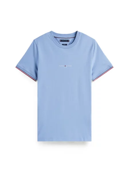 Tricou Tommy Hilfiger cu autograf albastru