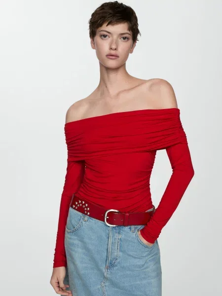 MANGO Лонгслів червоний