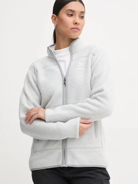 Sportska dukserica Haglöfs Mossa Pile bez uzorka siva